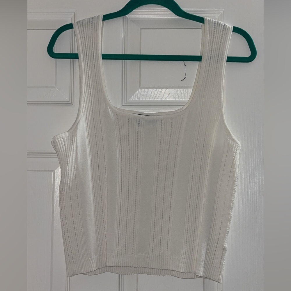89th & Madison Women’s Cream Ribbed Tank Top